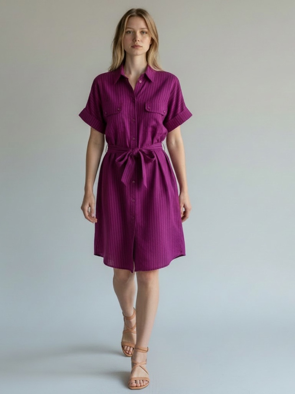 TRINA TURK Mini Shirt Dress Tie Waist Short Sleeve Cargo Cover Up Resortwear 8